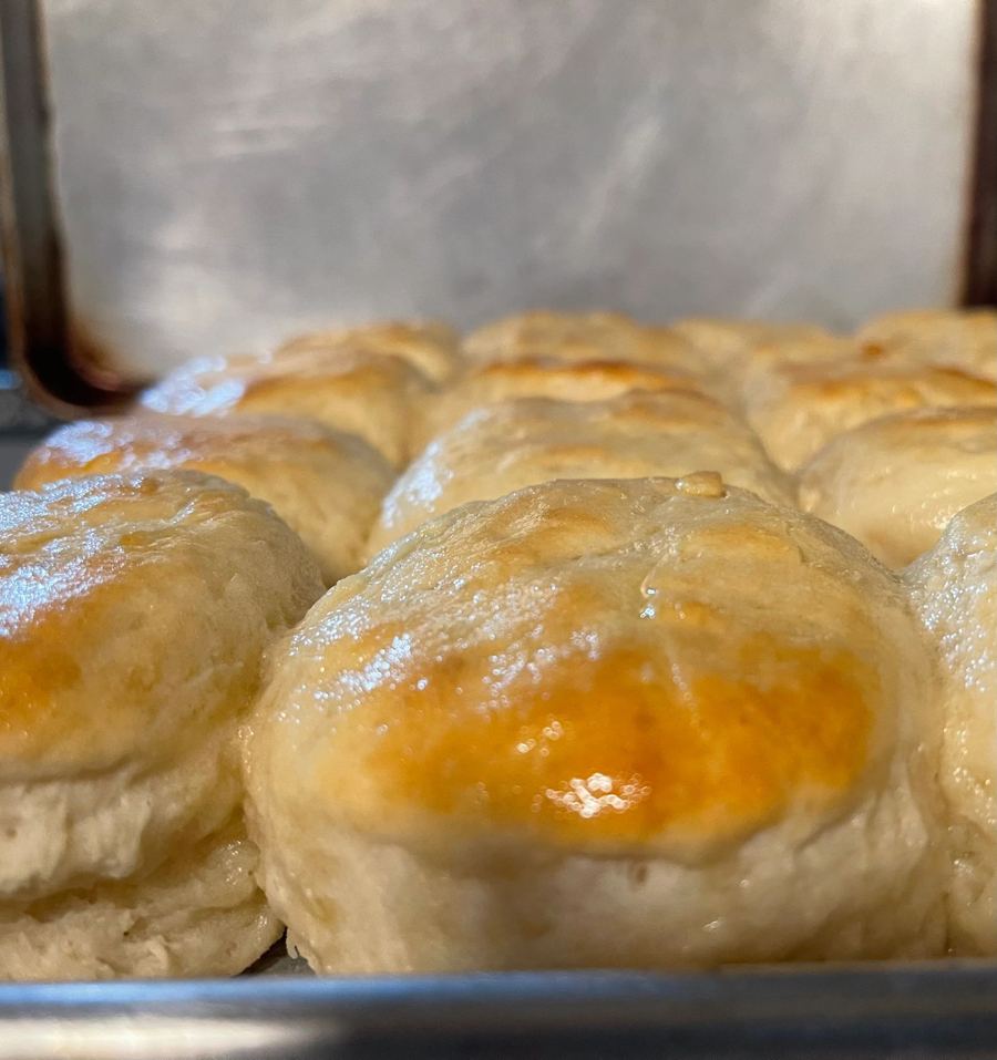 Golden dough pillows fresh out of the oven
